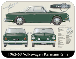 VW Karmann Ghia 1962-69 Place Mat, Medium